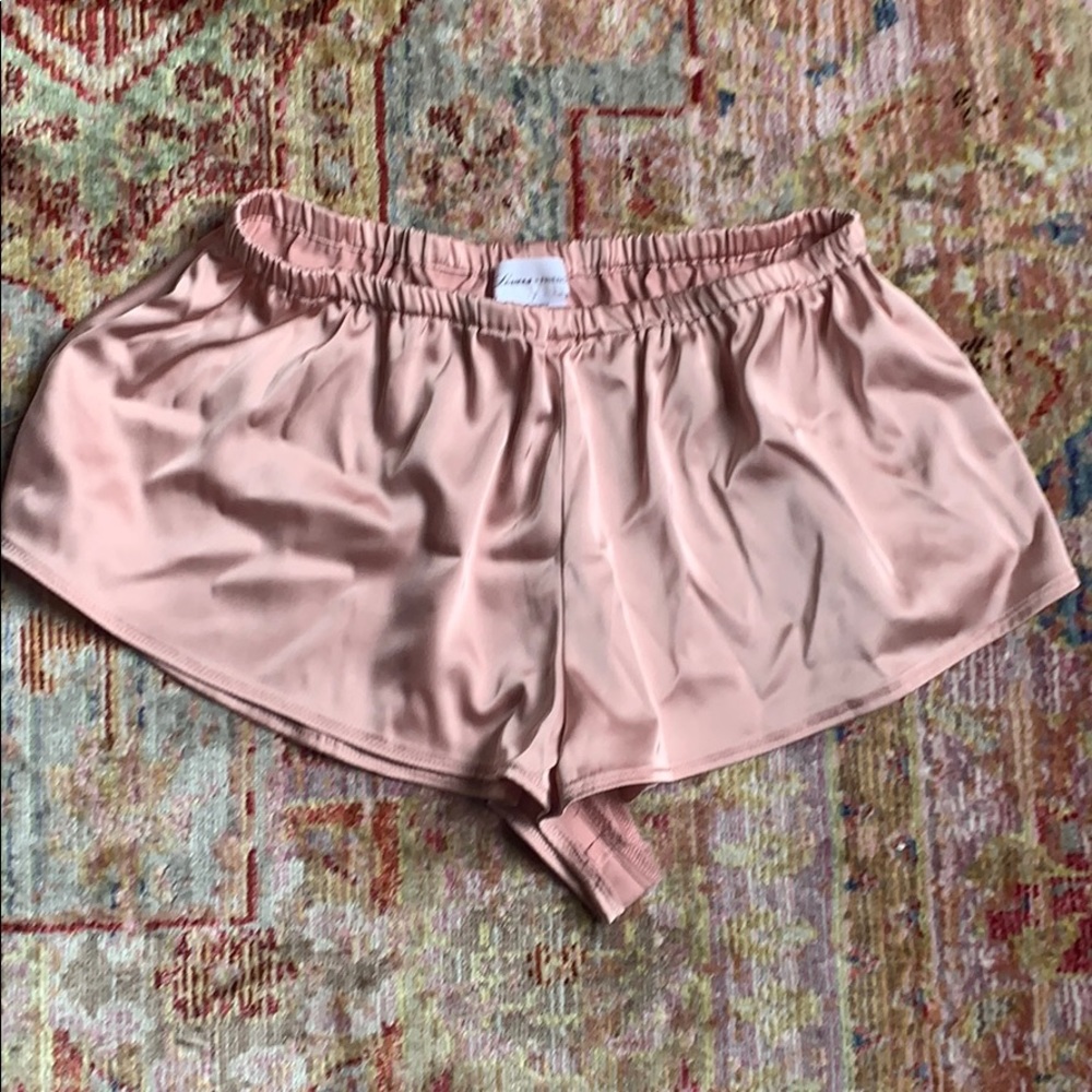 Lovers and Friends - pink satin sleep shorts